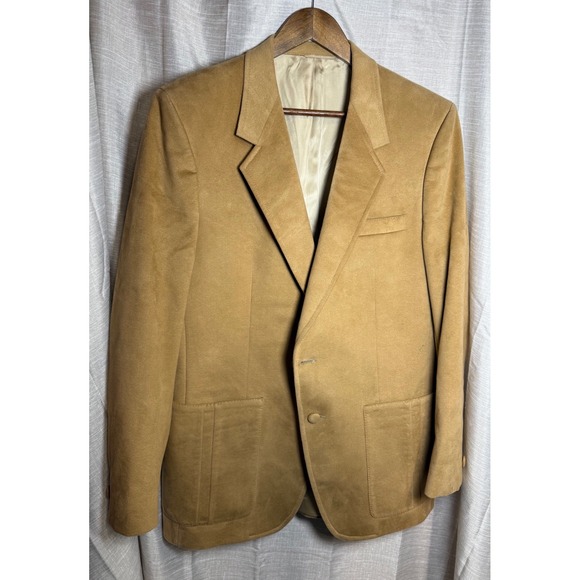 Men's Tan Suede LaBaron Ultra Suede Finesse Blazer Sport Coat Jacket Leather